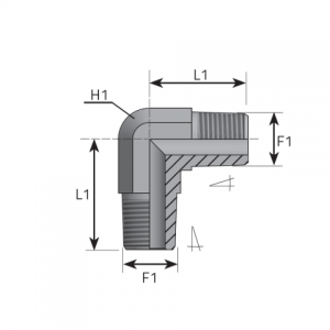 90° Adapter male BSPT – male BSPT. (LMGK)